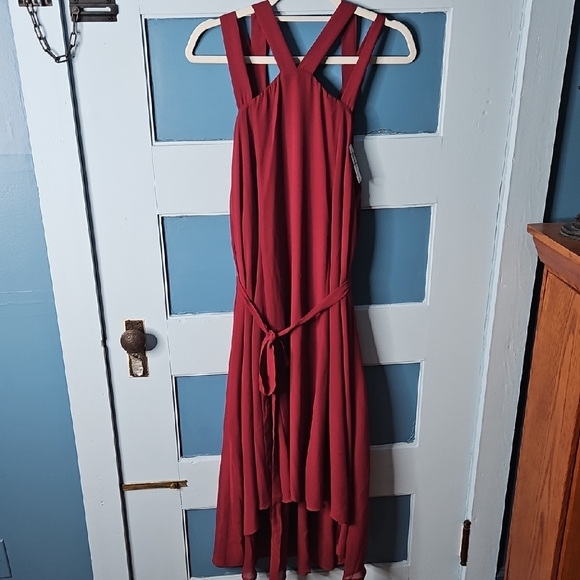 Torrid Women's Burgundy Strappy Chiffon Trapeze Women's Dress NWT - Picture 3 of 11